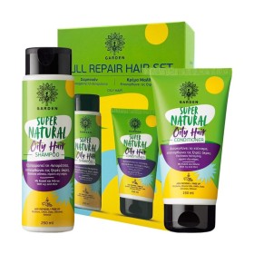 GARDEN Promo Super Natural Oily Hair Σαμπουάν 250ml & Super Natural Oily Hair Conditioner Μαλακτική Κρέμα με Κισσό & Μέντα 150ml