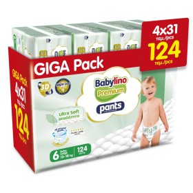 Babylino Premium Ultra Soft Pants Νο6 Πάνες Βρακάκι Extra Large 13-18kg 124 Τεμάχια [ Monthly Pack ]