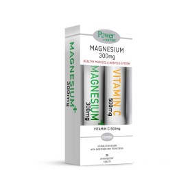 POWER HEALTH Magnesium 300mg Effervescent Tablets & Gift Vitamin C Orange 500mg 20 Effervescent Tablets