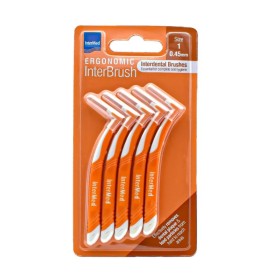 Intermed Ergonomic Interbrush Size 1 Μεσοδόντια Βουρτσάκια 0.45mm Χρώμα Πορτοκαλί 5 Τεμάχια