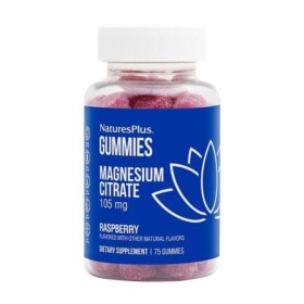 NATURES PLUS Gummies Magnesium Citrate 105mg for Strengthening the Nervous & Muscular System with Raspberry Flavor 75 Gummies