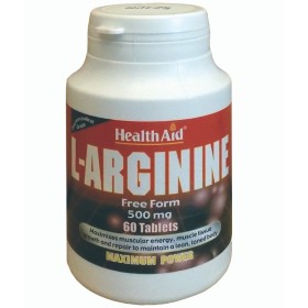 HEALTH AID L-Arginine Συμπλήρωμα Διατροφής για Ενέργεα των Μυών 60 ταμπλέτες