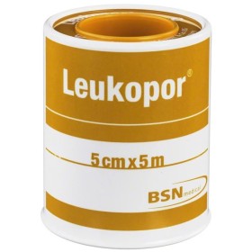LEUKOPOR Adhesive Hypoallergenic Bandage Tape 5cmx5m 1 Piece