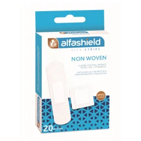 Alfashield Alfaplast Strips Αυτοκόλλητα Strips Non-Woven Slim σε 2 Μεγέθη 20 Tεμάχια