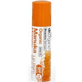 DR. ORGANIC Manuka Lip Balm SPF15 Eνυδατικό Βάλσαμο Χειλιών με Βιολογικό Μέλι Μανούκα 5.7ml