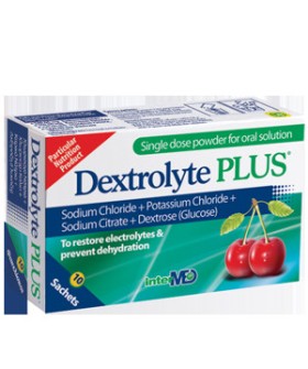 UNIPHARMA Dextrolyte Plus Ηλεκτρολύτες με Γεύση Κεράσι 10 Φακελάκια