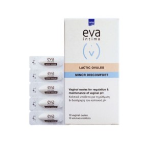 Intermed Eva Intima Minor Discomfort Lactic Ovules Κολπικά Υπόθετα για την Ευαίσθητη Περιοχή 10 Τεμάχια Intermed Eva Intima Minor Discomfort Lactic Ovules Κολπικά Υπόθετα για την Ευαίσθητη Περιοχή 10 Τεμάχια
