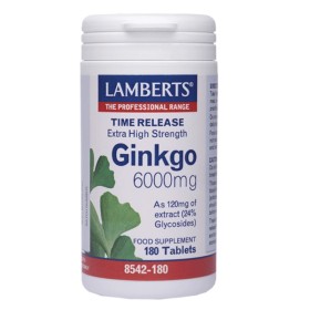 Lamberts Gingko 6000mg Συμπλήρωμα για Ενίσχυση της Μνήμης 180 Ταμπλέτες Lamberts Gingko 6000mg Συμπλήρωμα για Ενίσχυση της Μνήμης 180 Ταμπλέτες