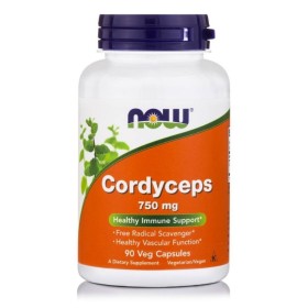 NOW Cordyceps 750mg Αντιοξειδωτικό Συμπλήρωμα για Υγιές Ανοσοποιητικό 90 Φυτικές Κάψουλες