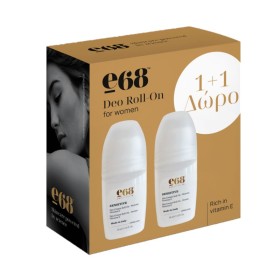 E68 Promo Deo Cream Roll-On Woman Sensitive Skin 48h Γυναικείο Αποσμητικό 2x50ml