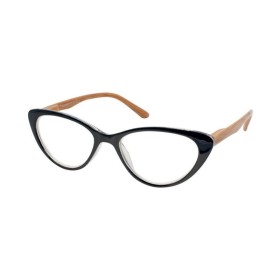 EYELEAD Presbyopia / Reading Glasses Black Butterfly with Wooden Arm Bone E204 0.75