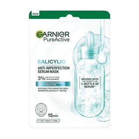 Garnier Pureactive Salicylic Anti-Imperfection Serum Ενυδατική Μάσκα Προσώπου για Πόρους & Ατέλειες 28g