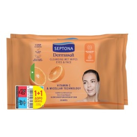 SEPTONA Promo Daily Clean Micellaire & Vitamin C Makeup Remover Wipes 2x20 Pieces [1+1 Gift]