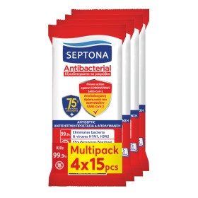 Septona Promo Antibacterial Refresh Antiseptic Wipes Αντιβακτηριδιακά Μαντηλάκια 2x15 Tεμάχια & (Δώρο 2x15) Septona Promo Antibacterial Refresh Antiseptic Wipes Αντιβακτηριδιακά Μαντηλάκια 2x15 Tεμάχια & (Δώρο 2x15)