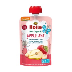 Holle Bio-Organic Apple Ant Πουρεδάκι Φρούτων με Μήλο & Mπανάνα & Αχλάδι από 6m+ 100g