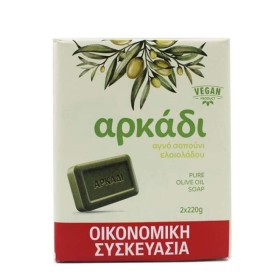 ARKADI Πράσινο Αγνό Σαπούνι Ελαιολάδου 2x220g