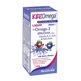 HEALTH AID Kidz Omega Liquid Omega 3 & Vitamins for Children in Strawberry Flavored Syrup 200ml