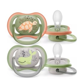 Philips Avent Ultra Air Πιπίλες Σιλικόνης Χελώνα & Φάλαινα 6-18m 2 Τεμάχια (Scf085/60)