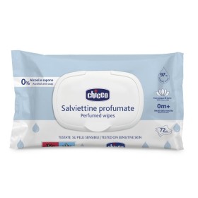 Chicco Perfumed Wipes Μωρομάντηλα χωρίς Οινόπνευμα & Σαπούνι με Καπάκι 0m+ 72 Τεμάχια