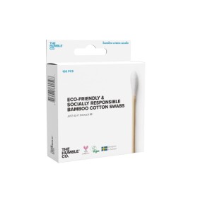 THE HUMBLE CO Natural Cotton Swabs White Bamboo Swabs & Cotton White 100 Pieces