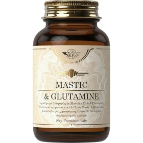 SKY PREMIUM LIFE Mastic & Glutamine Συμπλήρωμα Διατροφής Με Μαστίχα Χίου & Γλουταμίνη 60 κάψουλες