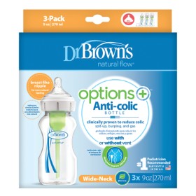 Dr. Browns Μπιμπερό Πλαστικό Options+ Φαρδύ Λαιμός 3 Τεμάχια x 270ml Dr. Browns Μπιμπερό Πλαστικό Options+ Φαρδύ Λαιμός 3 Τεμάχια x 270ml