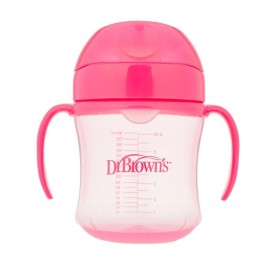 DR BROWNS Soft Mouth Cup with Lid & Handles 6m+ Pink 180ml 1 Piece