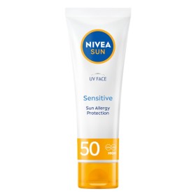 NIVEA Sun UV Face Sensitive Soothing Αντηλιακό Γαλάκτωμα Προσώπου για Ευαίσθητες Επιδερμίδες 50ml