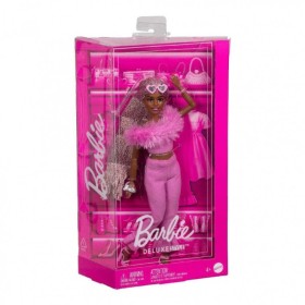 Mattel Barbie Συλλεκτική Κούκλα Deluxe Style με Ροζ Φόρμα & Κοτσιδάκια για 3+ Ετών
