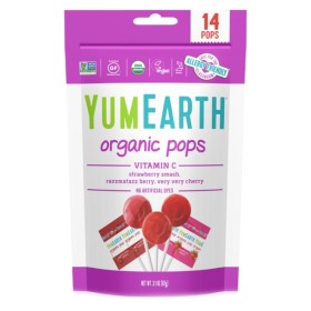 Yumearth Organic Lollipops Γλειφιτζούρια με Φράουλα & Βιταμίνη C 14 Τεμάχια