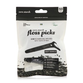 THE HUMBLE CO Dental Floss Picks Interdental 2 in 1 with Activated Carbon 50 Pieces