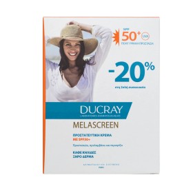 DUCRAY Promo Melascreen Protective Cream with SPF50+ against Spots for Dry Skin 2x50ml [Sticker -20%]