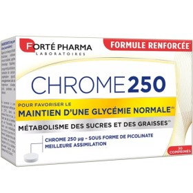 Forte Pharma Chrome 250 για τη Διατήρηση Φυσιολογικών Επιπέδων Γλυκόζης στο Αίμα & Ρύθμιση της Όρεξης & Βάρους 30 Κάψουλες