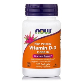 NOW Vitamin D-3 2000iu Vitamin D3 Supplement 120 Softgels