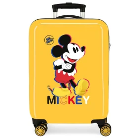 Joumma Bags Disney Mickey 3D Παιδική Βαλίτσα Καμπίνας Slim 55x38x20cm Κίτρινη
