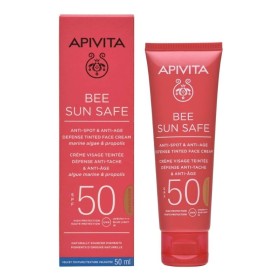 APIVITA Bee Sun Safe Anti-Spot & Anti-Age Defense Golden Face Cream SPF50 Αντηλιακή Κρέμα Προσώπου με Χρώμα SPF50 50ml