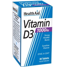 Health Aid Vitamin D3 1000iu Συμπλήρωμα Διατροφής με Βιταμίνη D3 30 Ταμπλέτες Health Aid Vitamin D3 1000iu Συμπλήρωμα Διατροφής με Βιταμίνη D3 30 Ταμπλέτες