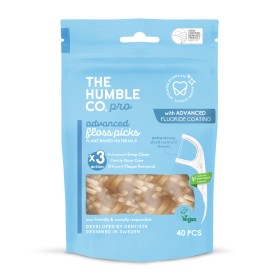 THE HUMBLE CO Pro Line Floss Picks Μεσοδόντιος Καθαριστής με Φθόριο με Διπλό Νήμα 2 σε 1 40 Τεμάχια