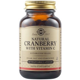 SOLGAR  Natural Cranberry with Vitamin C 60 Φυτικές Κάψουλες