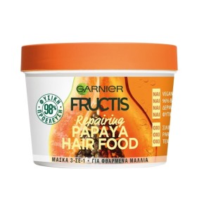 GARNIER Fructis Hair Mask with Papaya Επανορθωτική Μάσκα Μαλλιών 3 σε 1 με Παπάγια για Φθαρμένα Μαλλιά 390ml