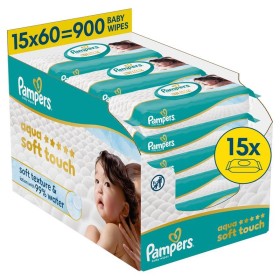 Pampers Wipes Aqua Soft Touch Μωρομάντηλα 15X60 Τεμάχια [Monthly Pack]