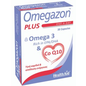 HEALTH AID Omegazon Plus One A Day Omega 3 & CoQ10 Fish Oil to Strengthen the Cardiovascular System 30 capsules