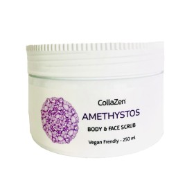 COLLAZEN Amethystos Body & Face Scrub Exfoliating Cream with Rose Champagne Scent 250ml