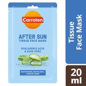 Carroten After Sun Tissue Mask Μάσκα Προσώπου για Μετά τον Ήλιο με Υαλουρονικό 20ml