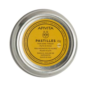 Apivita Παστίλιες με Θυμάρι & Μέλι Που Μαλακώνουν το Λαιμό 45gr