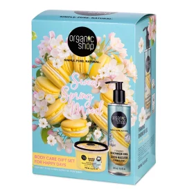 Organic Shop Promo OS Sweet Spring Mood Αφρόλουτρο Lemon Macaron με Λεμόνι & Μέντα 280ml &  Scrub Σώματος Spring Spirit με Λευκή Ζάχαρη 250ml