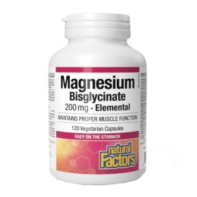 Natural Factors Magnesium Bisglycinate 200mg για την Υποστήριξη Μυϊκού & Νευρικού Συστήματος 120 Κάψουλες Natural Factors Magnesium Bisglycinate 200mg για την Υποστήριξη Μυϊκού & Νευρικού Συστήματος 120 Κάψουλες