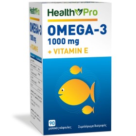 HEALTH PRO Omega-3 1000mg & Vitamin E Συμπλήρωμα Διατροφής 90 Μαλακές Κάψουλες