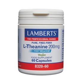 Lamberts L-Theanine 200mg Αυξάνει τα Επίπεδα των Gaba (Νευροδιαβιβαστών) & των Κυμάτων Α Στον Εγκέφαλο 60 Φυτικές Κάψουλες Lamberts L-Theanine 200mg Αυξάνει τα Επίπεδα των Gaba (Νευροδιαβιβαστών) & των Κυμάτων Α Στον Εγκέφαλο 60 Φυτικές Κάψουλες