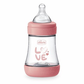 Chicco Perfect 5 Πλαστικό Μπιμπερό με Θηλή Σιλικόνης Ροζ για 0m+ 150ml